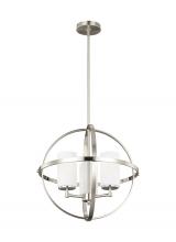  3124603-962 - Alturas contemporary 3-light indoor dimmable ceiling chandelier pendant light in brushed nickel silv
