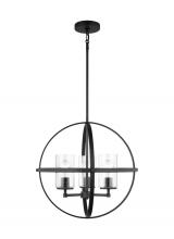 3124673-112 - Alturas indoor dimmable 3-light single tier chandelier in midnight black finish with spherical steel