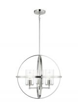  3124673-962 - Alturas indoor dimmable 3-light single tier chandelier in brushed nickel with spherical steel frame