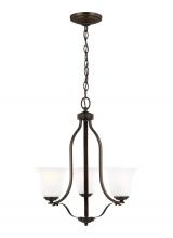  3139003-710 - Emmons traditional 3-light indoor dimmable ceiling chandelier pendant light in bronze finish with sa