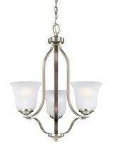  3139003-962 - Emmons traditional 3-light indoor dimmable ceiling chandelier pendant light in brushed nickel silver