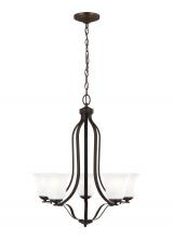  3139005-710 - Emmons traditional 5-light indoor dimmable ceiling chandelier pendant light in bronze finish with sa
