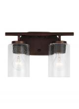  41171-710 - Oslo dimmable 2-light wall bath sconce in a bronze finish with clear seeded glass shade