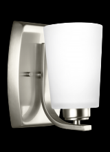  4128901-962 - Franport transitional 1-light indoor dimmable bath vanity wall sconce in brushed nickel silver finis