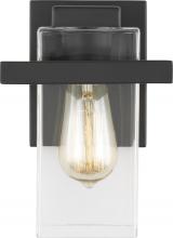  4141501-112 - Mitte transitional 1-light indoor dimmable bath vanity wall sconce in midnight black finish with cle