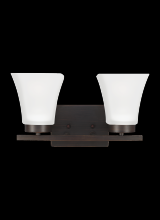  4411602-710 - Bayfield contemporary 2-light indoor dimmable bath vanity wall sconce in bronze finish with satin et