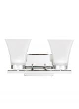  4411602EN3-05 - Bayfield contemporary 2-light LED indoor dimmable bath vanity wall sconce in chrome silver finish wi