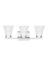  4411603EN3-05 - Bayfield contemporary 3-light LED indoor dimmable bath vanity wall sconce in chrome silver finish wi