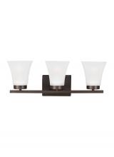  4411603EN3-710 - Bayfield contemporary 3-light LED indoor dimmable bath vanity wall sconce in bronze finish with sati