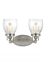  4414502-962 - Belton transitional 2-light indoor dimmable bath vanity wall sconce in brushed nickel silver finish