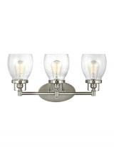  4414503-962 - Belton transitional 3-light indoor dimmable bath vanity wall sconce in brushed nickel silver finish