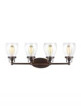  4414504-710 - Belton transitional 4-light indoor dimmable bath vanity wall sconce in bronze finish with clear seed