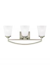  4424503-962 - Hanford traditional 3-light indoor dimmable bath vanity wall sconce in brushed nickel silver finish