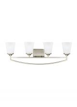  4424504-962 - Hanford traditional 4-light indoor dimmable bath vanity wall sconce in brushed nickel silver finish