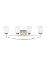  4424504EN3-962 - Hanford traditional 4-light LED indoor dimmable bath vanity wall sconce in brushed nickel silver fin