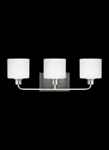  4428803-962 - Canfield modern 3-light indoor dimmable bath vanity wall sconce in brushed nickel silver finish with