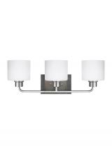  4428803EN3-962 - Canfield modern 3-light LED indoor dimmable bath vanity wall sconce in brushed nickel silver finish