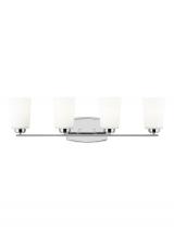  4428904-05 - Franport transitional 4-light indoor dimmable bath vanity wall sconce in chrome silver finish with e