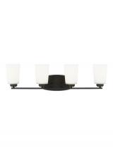  4428904-112 - Franport transitional 4-light indoor dimmable bath vanity wall sconce in midnight black finish with