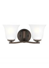  4439002-710 - Emmons traditional 2-light indoor dimmable bath vanity wall sconce in bronze finish with satin etche