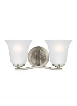  4439002-962 - Emmons traditional 2-light indoor dimmable bath vanity wall sconce in brushed nickel silver finish w