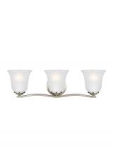  4439003EN3-962 - Emmons traditional 3-light LED indoor dimmable bath vanity wall sconce in brushed nickel silver fini
