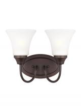  44806-710 - Holman traditional 2-light indoor dimmable bath vanity wall sconce in bronze finish with satin etche