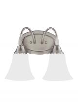  44806-962 - Holman traditional 2-light indoor dimmable bath vanity wall sconce in brushed nickel silver finish w