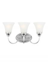  44807-05 - Holman traditional 3-light indoor dimmable bath vanity wall sconce in chrome silver finish with sati