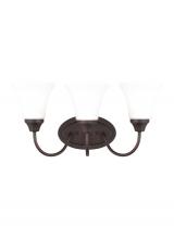  44807-710 - Holman traditional 3-light indoor dimmable bath vanity wall sconce in bronze finish with satin etche