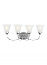 44808-05 - Holman traditional 4-light indoor dimmable bath vanity wall sconce in chrome silver finish with sati