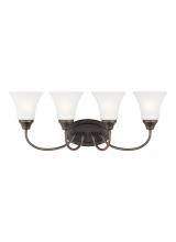 44808-710 - Holman traditional 4-light indoor dimmable bath vanity wall sconce in bronze finish with satin etche
