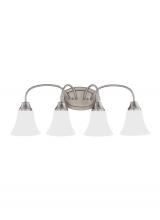  44808-962 - Holman traditional 4-light indoor dimmable bath vanity wall sconce in brushed nickel silver finish w