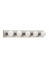  4735-98 - Center Stage traditional 5-light indoor dimmable bath vanity wall sconce in brushed stainless silver
