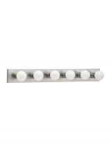  4739-98 - Center Stage traditional 6-light indoor dimmable bath vanity wall sconce in brushed stainless silver