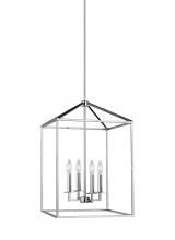  5115004-05 - Perryton transitional 4-light indoor dimmable medium ceiling pendant hanging chandelier light in chr
