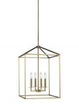  5115004-848 - Perryton transitional 4-light indoor dimmable medium ceiling pendant hanging chandelier light in sat