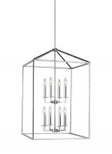  5115008-05 - Perryton transitional 8-light indoor dimmable large ceiling pendant hanging chandelier light in chro