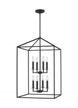  5115008-112 - Perryton transitional 8-light indoor dimmable large ceiling pendant hanging chandelier light in midn