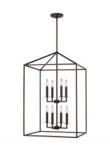  5115008-710 - Perryton transitional 8-light indoor dimmable large ceiling pendant hanging chandelier light in bron