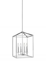  5215004-05 - Perryton transitional 4-light indoor dimmable small ceiling pendant hanging chandelier light in chro