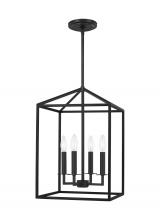  5215004-112 - Perryton transitional 4-light indoor dimmable small ceiling pendant hanging chandelier light in midn