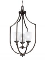 5224503-710 - Hanford traditional 3-light indoor dimmable ceiling pendant hanging chandelier pendant light in bron