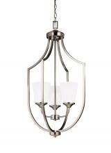  5224503-962 - Hanford traditional 3-light indoor dimmable ceiling pendant hanging chandelier pendant light in brus