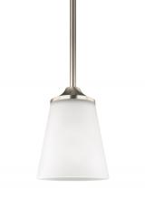  6124501EN3-962 - Hanford traditional 1-light LED indoor dimmable ceiling hanging single pendant light in brushed nick