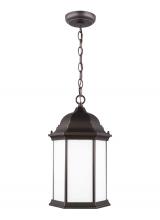  6238751-71 - Sevier traditional 1-light outdoor exterior ceiling hanging pendant in antique bronze finish with sa