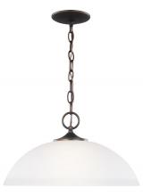  6516501-710 - Geary transitional 1-light indoor dimmable ceiling hanging single pendant light in bronze finish wit