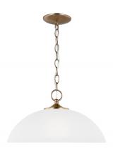  6516501-848 - Geary traditional indoor dimmable 1-light pendant in satin brass with a satin etched glass shade