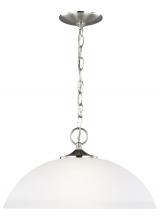  6516501-962 - Geary transitional 1-light indoor dimmable ceiling hanging single pendant light in brushed nickel si