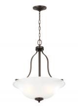  6639003-710 - Emmons traditional 3-light indoor dimmable ceiling pendant hanging chandelier pendant light in bronz